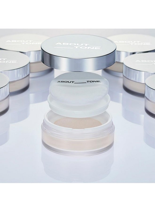 ABOUT TONE The Blur Finish Powder/Sheer Blurring Loose Powder, Lightweight Setting Powder with Long-Wear, Translucent Mineral Finishing Powder, Natural Skin Tone for Daily Makeup, Vegan, 10g/0.35oz.