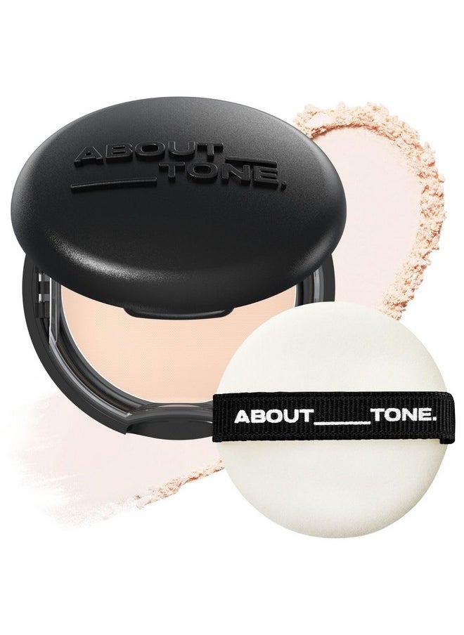 ABOUT TONE Blur Powder Pact 0.32oz - Pressed Powder Compact with Mirror and Puff Makeup Setting Finishing Blurring Natural Translucent Lightweight Face Sebum Oil Control Vegan Formula (01 FAIR)