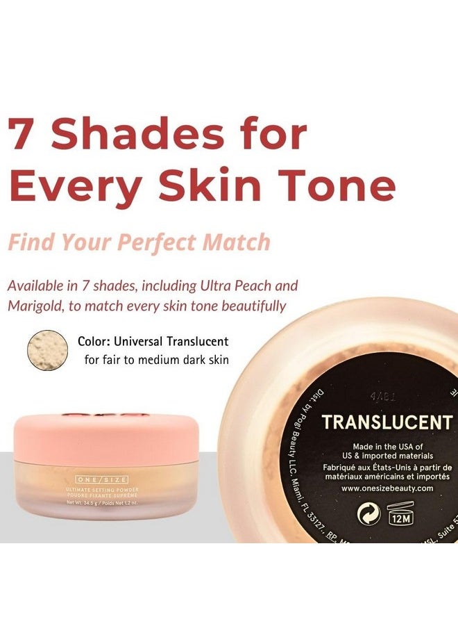 One Size Ultimate Blurring Setting Powder Full- Translucent - for Fair to Dark Skin Tones, 1.2 Ounce (Pack of 1)