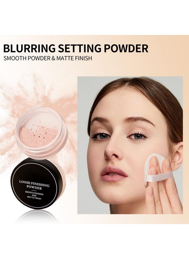 Erinde Blurring Setting Powder, Loose Face Powder with Finishing Powder Puff, Matte Finish, Lightweight, Long-Lasting, Soft Focus Natural Face Makeup for Uneven Skin Tone, Pink