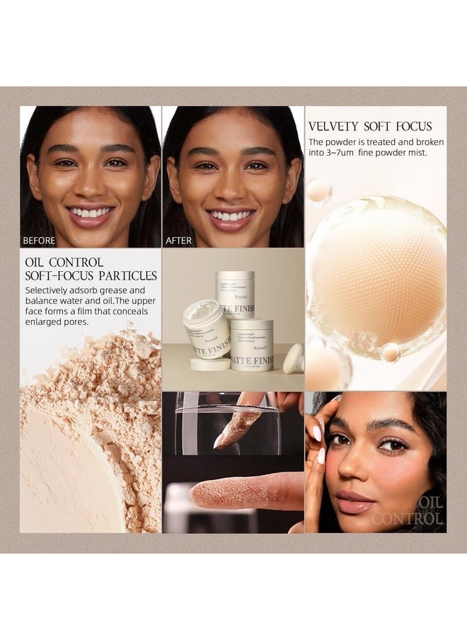 Easilydays Purple Translucent Setting Powder, Matte Finishing Powder Oil Control for Long Lasting Makeup, Lightweight Loose Powder Waterproof Makes Skin Downy, Blurring Powder for All Skin Tones, 01