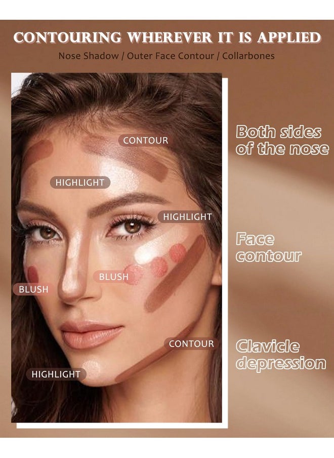 Face Bronzer Contour Blush Powder Palette-2 in 1 Cruelty-Free Buildable Facial Cheek Shimmer Blusher Contour Bronzing Pressed Powder,Blendable Makeup Palette,Thanksgiving Gift Set for Women-02
