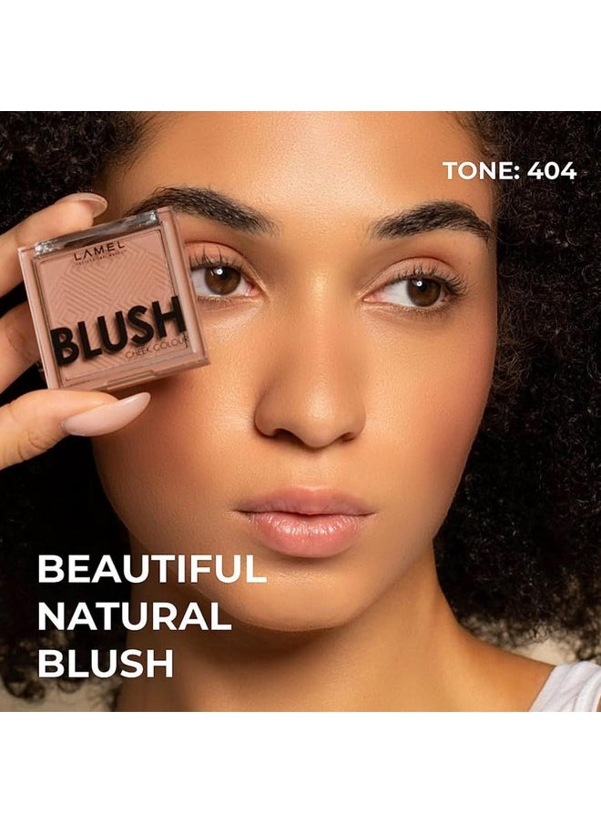 Lamel Blush Cheek Taupe Color Mini - Natural, Lightweight, Smooth, Blendable Powder - Shading & Contouring - 4 Universal Shades Powder Blush - Cruelty Free - № 404 (Taupe) - 3.8g / 0.13