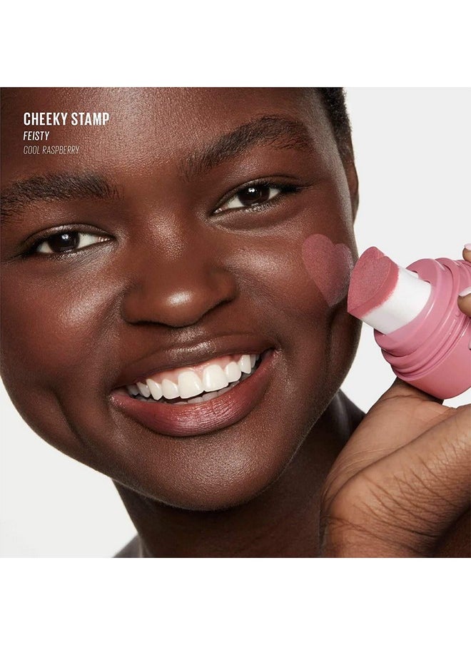Kaja Blush - Cheeky Stamp | Gift, 7 Shades, Buildable & Blendable Shade with Heart-shaped Applicator, Rosy Finish, 04 Feisty, 0.17 Oz
