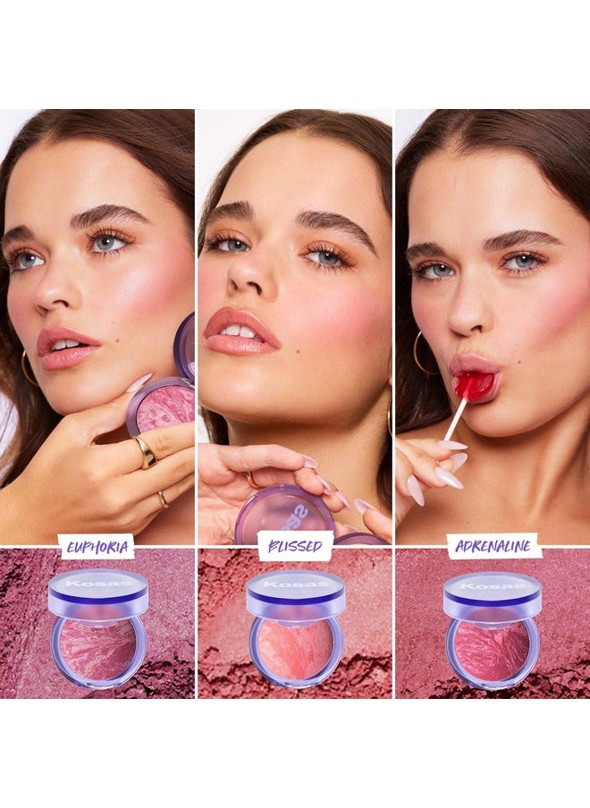 Kosas Blush is Life - Talc-Free Dimensional Blush Baked with Squalane & Hyaluronic Acid - Long Wear, Safe for Sensitive Skin- Blissed