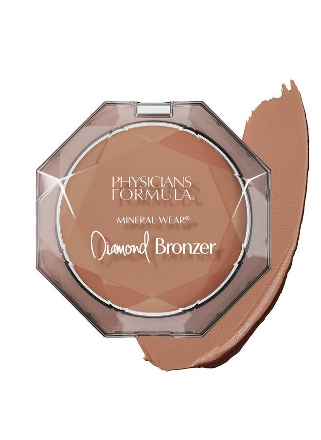 Physicians Formula Mineral Wear®Diamond Bronzer - Creamy Powder-Serum Hybrid, Weightless & Dewy Finish, Minimizes Appearance of Pores & Fine Lines - Bronze Gem