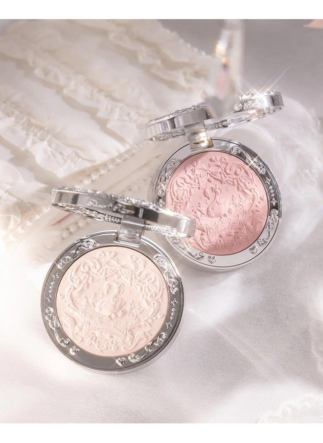 Flower Knows Swan Ballet Embossed Blush,Matte Finish,Buildable & Blendable Makeup Blush for Cheeks,Soft & Long-lasting for Girls & Women(03 Silky Ribbon,5g)