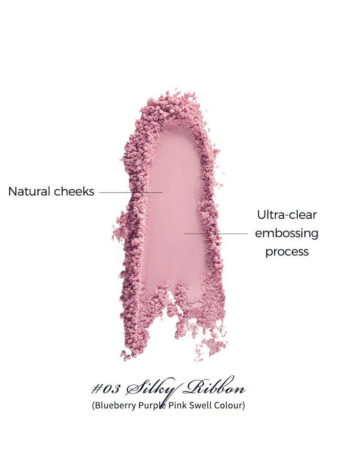 Flower Knows Swan Ballet Embossed Blush,Matte Finish,Buildable & Blendable Makeup Blush for Cheeks,Soft & Long-lasting for Girls & Women(03 Silky Ribbon,5g)