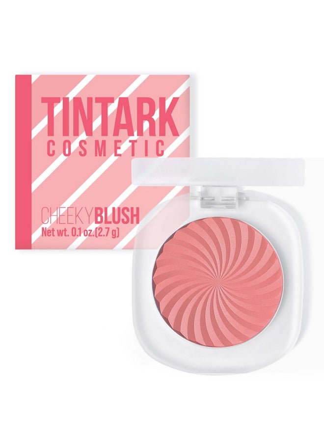 TINTARK Cheeky Blush Compact for Face Cheeks, Talc Free Blusher Palette, Matte Powder Makeup, Natural Healthy, Mauve Pink Magenta Peach Red, Vegan Cruelty Free