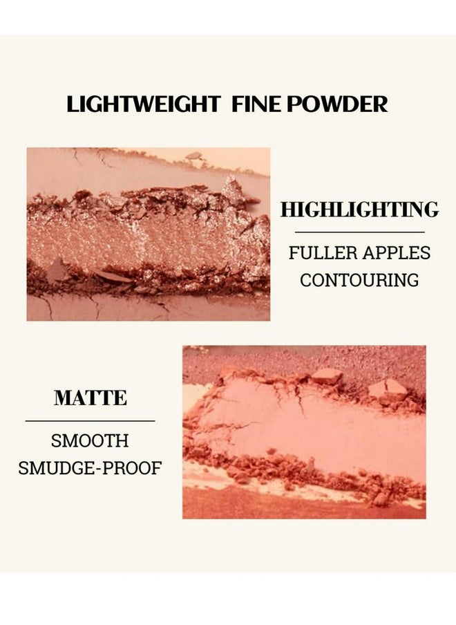 MAEPEOR Matte Face Blush 8 Colors Lightweight Natural Look Face Blush Long-Lasting and Highly Pigmented Powder Blush for Cheeks (Color 08)