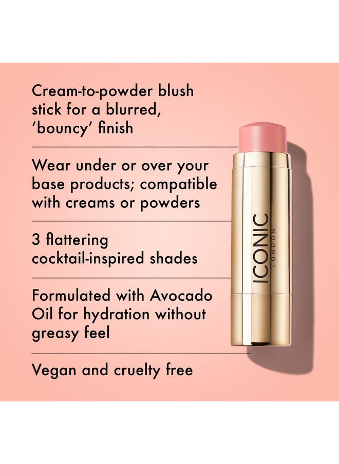 ICONIC LONDON Blurring Blush Stick | Seamless Blending, Matte Finish, Cruelty-Free, Vegan Makeup, Daiquiri (Pink)