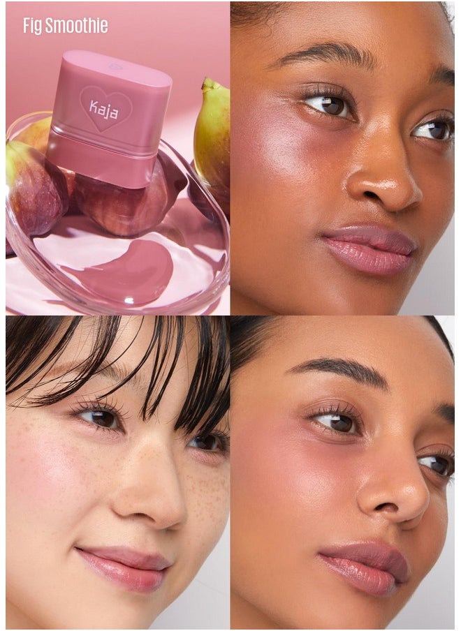 Kaja Dewy Bar - Creamy Multi-Stick Blusher & Lip Balm, Korean Cream Blush Stick for Cheeks and Lips, 45% Moisturizing Oil, Apple Extract, Vitamin-Hyaluronic Acid Infused, 04 Fig Smoothie Sorbet,10g