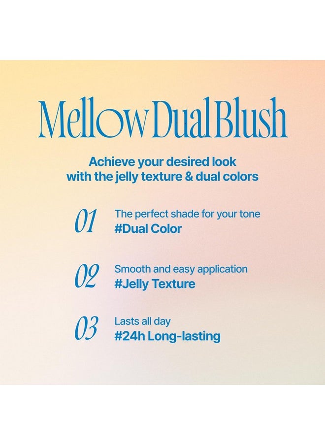 fwee Mellow Dual Blush | PK02 Fall In Highkey | Dual Color, Jelly Texture, 12 Colors, Longwear, Long-lasting | 7.2g