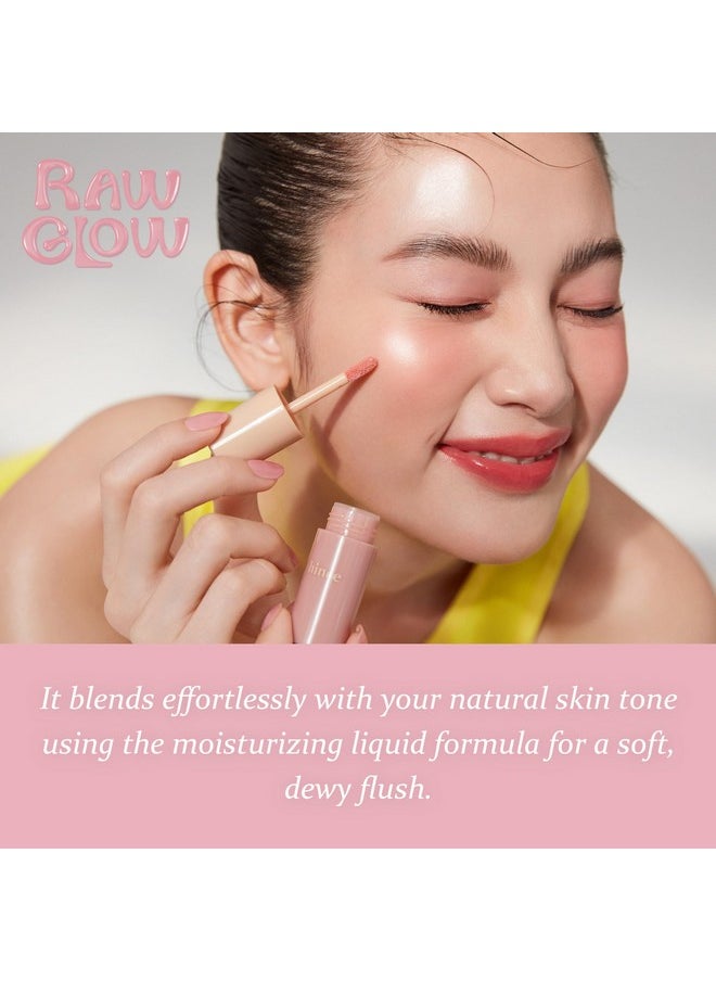 hince Dewy Liquid Cheek 6g Raw Glow Liquid Blush for Cheeks Vegan Dewy Cheek Tint Glass Skin Lightweight Liquid Blush Weightless Watercolor (COOL FLUTTER, LC003)