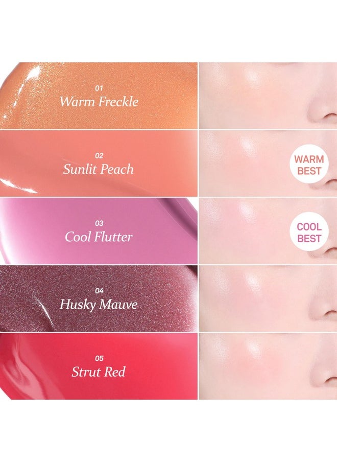 hince Dewy Liquid Cheek 6g Raw Glow Liquid Blush for Cheeks Vegan Dewy Cheek Tint Glass Skin Lightweight Liquid Blush Weightless Watercolor (COOL FLUTTER, LC003)