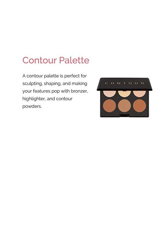 Elizabeth Mott Bronzer Contour Kit & Highlighting Powder - Cruelty Free & Paraben Free - 6 Shades for a Natural Glow