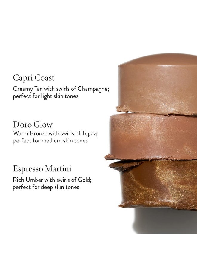 LAURA GELLER Italian Marble Bronzer Makeup Stick | Cream Finish Marbleized Contour for Natural Glow D'oro Glow