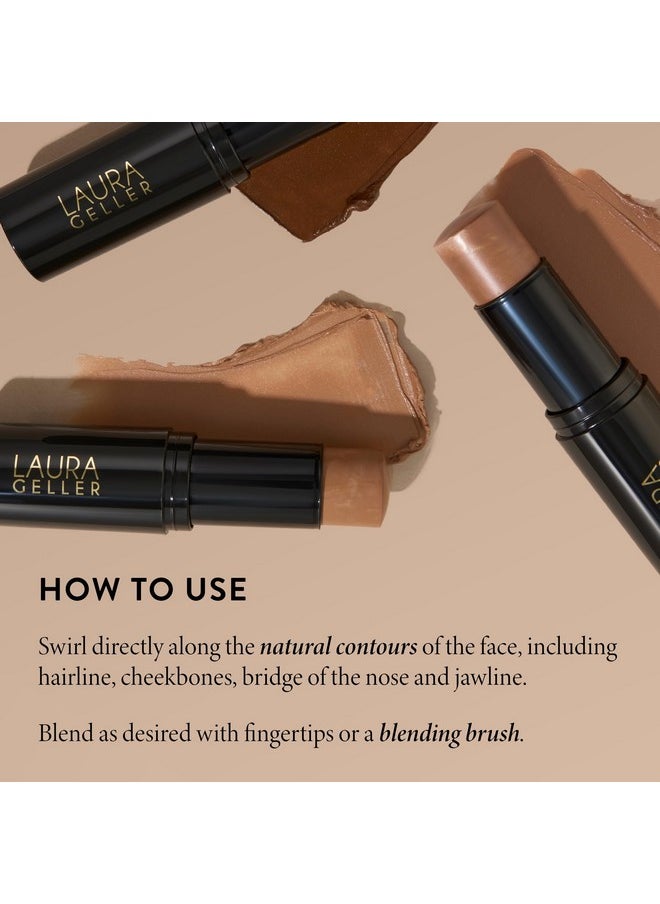 LAURA GELLER Italian Marble Bronzer Makeup Stick | Cream Finish Marbleized Contour for Natural Glow D'oro Glow