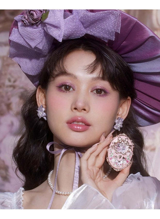 Flower Knows Violet Strawberry Rococo Embossed Blush,Pink Matte Finish,Buildable & Blendable Makeup Blush for cheeks,Soft & Long-lasting for Girls & Women(G01 Romantic Blossom,4.6g)