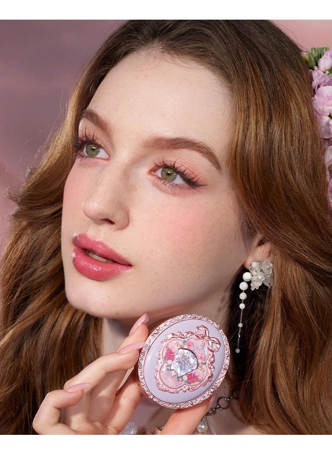 Flower Knows Midsummer Fairytales Embossed Blush,Matte Finish,Buildable & Blendable Makeup Blush for cheeks,Soft & Long-lasting for Girls & Women(03 Ballet Fairy,5g)