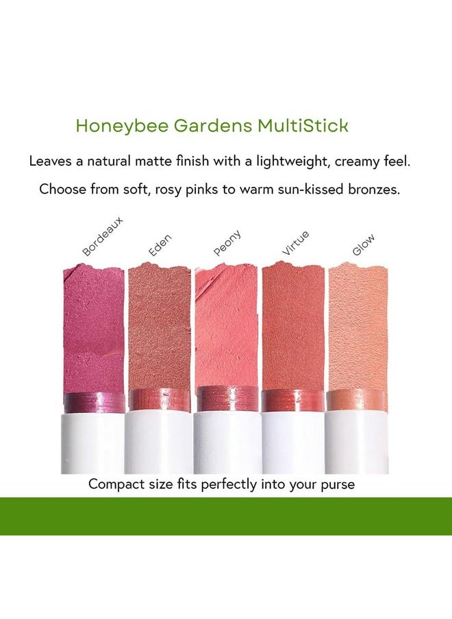 Honeybee Gardens Color Within Reach MultiStick, Eden, Soft Rose, Pink & Brown Undertones, Multipurpose Makeup, Natural Glow, Easy Application, Vegan, Cruelty-Free, Net Wt. 0.2 oz