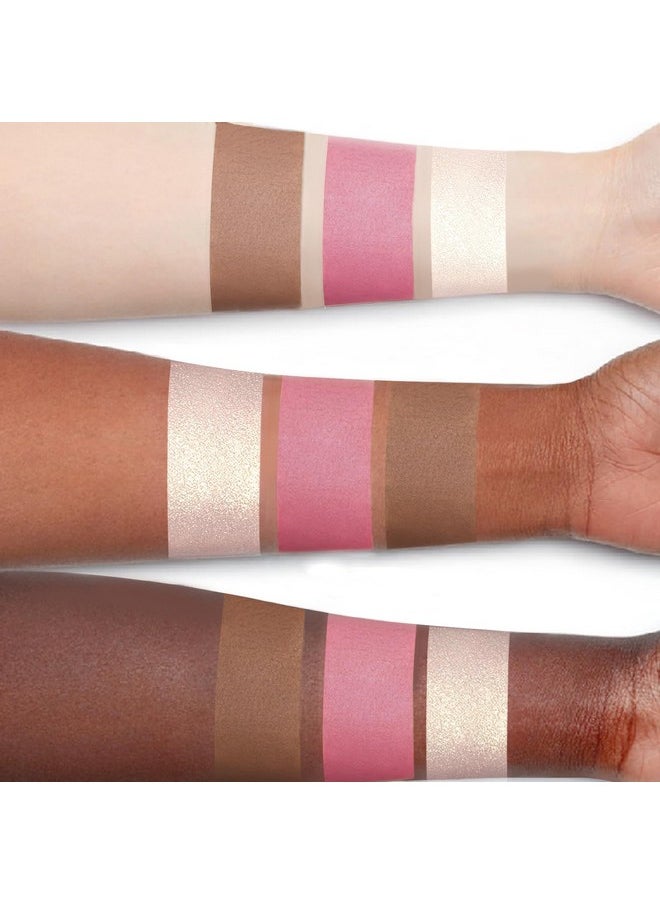 NewBang 3 Pcs Cream Blush Contour Highlighter Stick for Cheeks Eyes Lips Lightweight Dewy Finish Blush Stick Waterproof Long Lasting Contour Stick Trio Wand Face Makeup Set for Girls and Women (2+5+6)