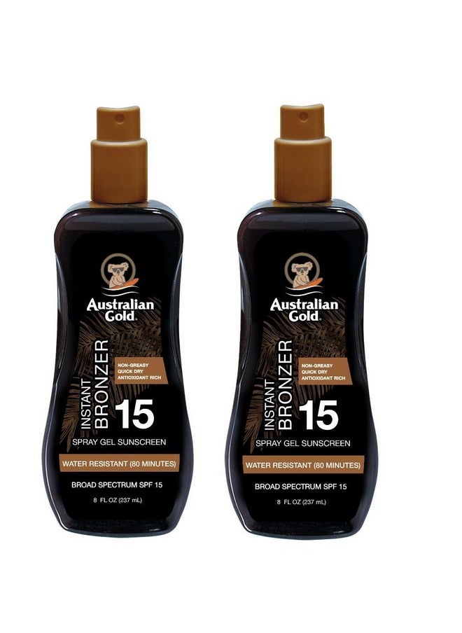 Australian Gold SPF 15 Spray Gel Bronzer, 16 Fl Oz, (Pack of 2)