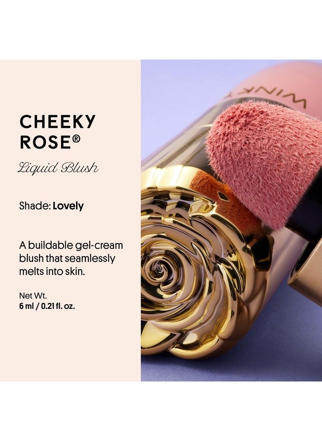 Winky Lux Cheeky Rose Liquid Blush, Gel-Cream Blush with Buildable Color, Lightweight Velvet Finish for Long Lasting Color, Cool Pink Blush, Lovely