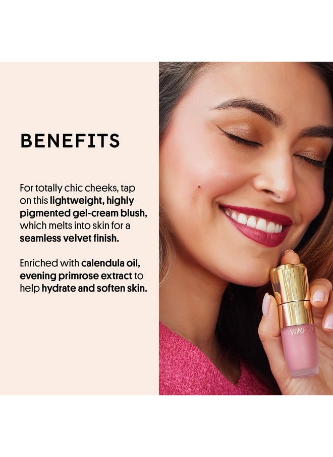 Winky Lux Cheeky Rose Liquid Blush, Gel-Cream Blush with Buildable Color, Lightweight Velvet Finish for Long Lasting Color, Cool Pink Blush, Lovely