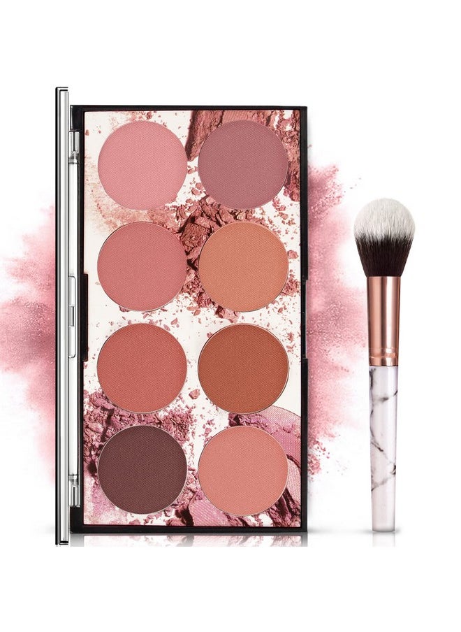NewBang 8 Colors Blush Palette, Matte Mineral Blush Powder Bright Shimmer Face Blush,Contour and Highlight Blush Palette,Professional Facial Beauty Cosmetic Makeup Blush