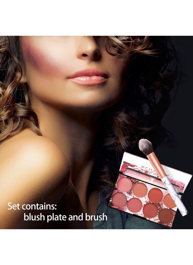 NewBang 8 Colors Blush Palette, Matte Mineral Blush Powder Bright Shimmer Face Blush,Contour and Highlight Blush Palette,Professional Facial Beauty Cosmetic Makeup Blush
