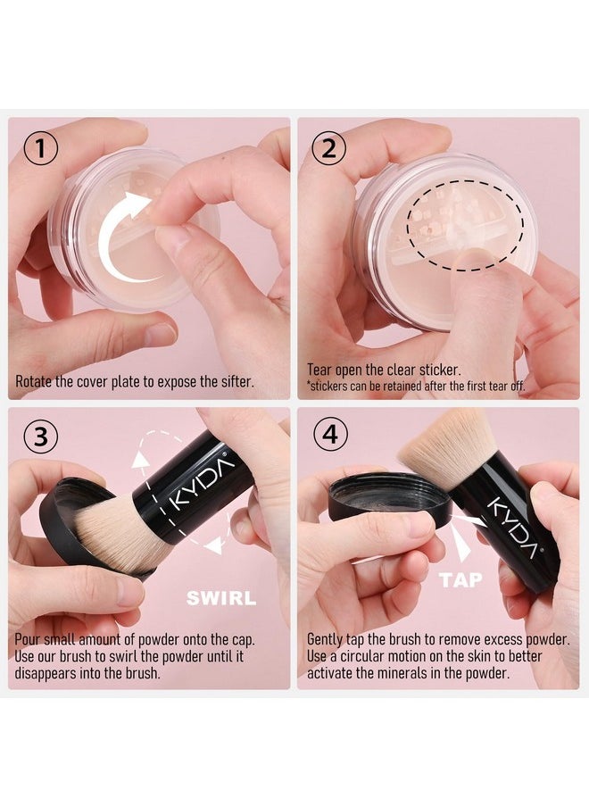 KYDA Mineral Powder Blush, SPF 35, Loose Mineral Blush, Natural Glow Blush Powder, Buildable Coverage for Healthy-looking Color, Lightweight Blendable Formula, Shine Rose