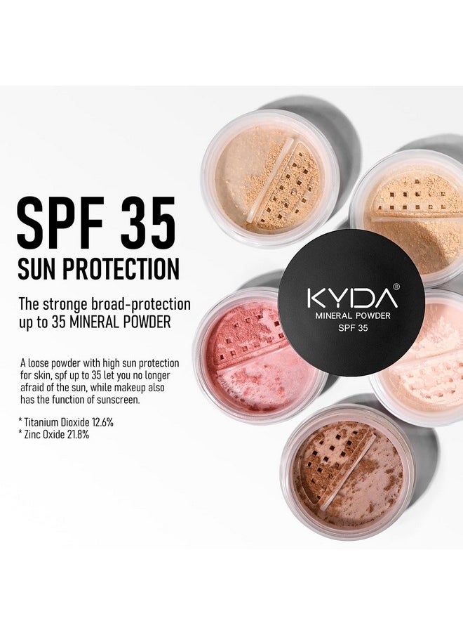 KYDA Mineral Powder Blush, SPF 35, Loose Mineral Blush, Natural Glow Blush Powder, Buildable Coverage for Healthy-looking Color, Lightweight Blendable Formula, Shine Rose