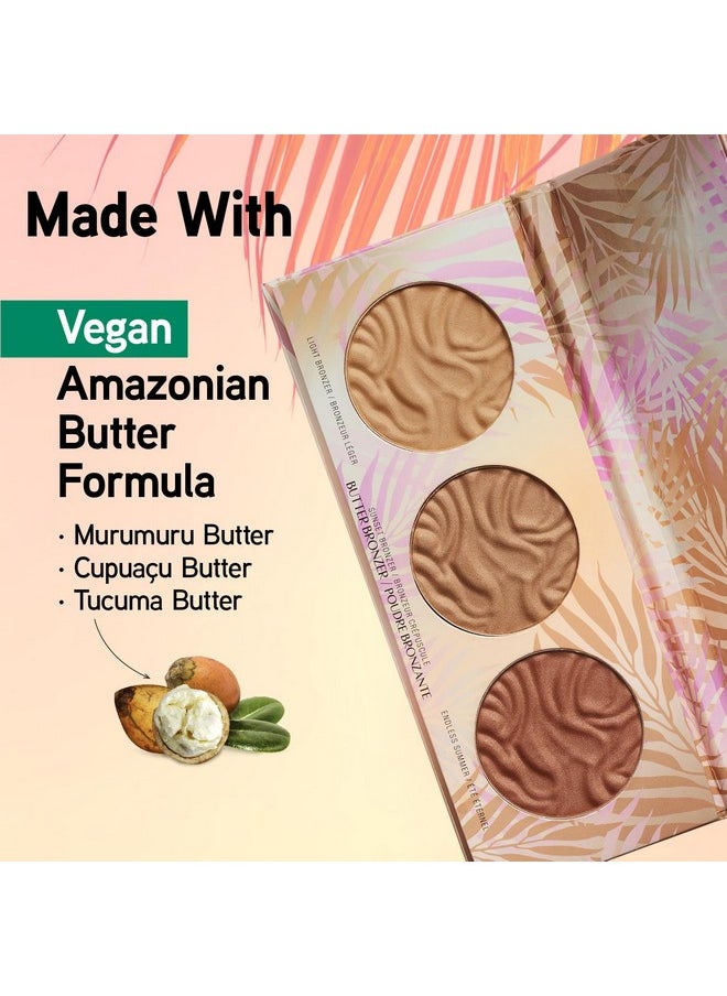Physicians Formula Murumuru Butter Bronzer Face Makeup Palette Set, Includes Nourishing Butter Bronzer, Highlighter, Blush, Dermatologist Tested, Vegan & Cruelty-Free - Endless Summer Powder