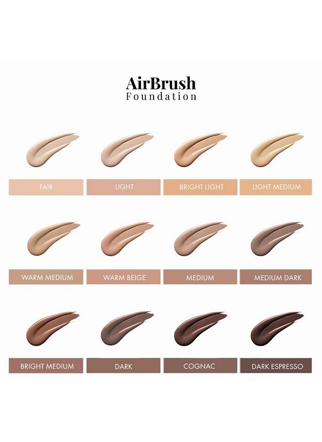 MagicMinerals AirBrush Foundation Set by Jerome Alexander - 3pc Set Includes Primer, Foundation and Kabuki Brush - Spray Makeup with Anti-aging Ingredients for Smooth Radiant Skin (Light)