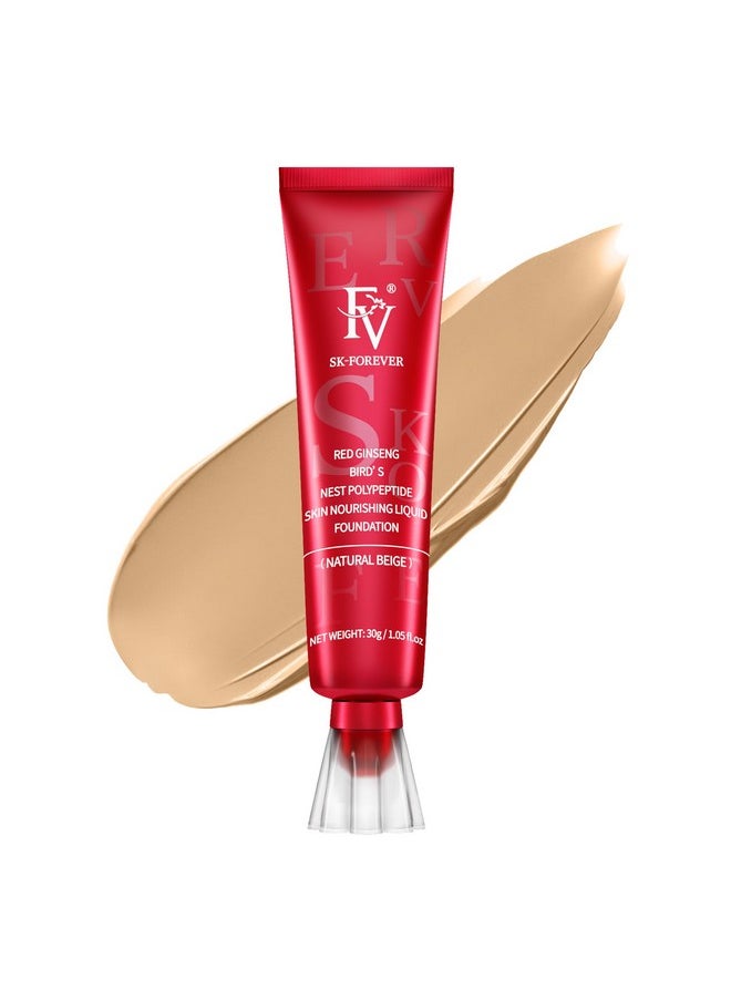 FV Waterproof Foundation, Medium Coverage, Oil-free & Long Lasting, Lightweight, Matte Foundation for Oily/Normal Skin, Transfer Proof Liquid Foundation Makeup, 30g, Natural Beige