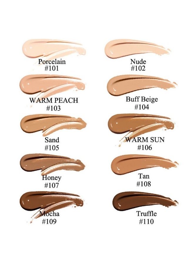 2 Pack PHOERA Foundation, Flawless Soft Matte 24HR Oil Control Full Coverage Foundation Makeup for Women.102 Nude-30ml