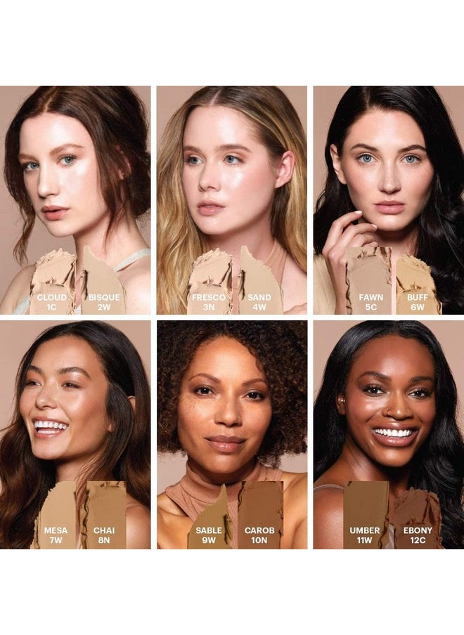 Glo Skin Beauty HD Mineral Foundation Stick - Concealer Makeup Infused with Hyaluronic Acid - Buildable Coverage, Contour & Highlighter (Fresco 3N)