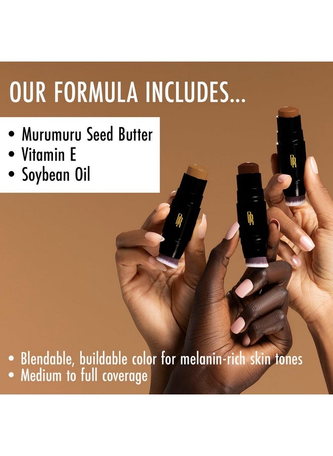 Black Radiance Color Perfect Foundation Stick with Soft Brush Applicator Duo - Buildable, Blendable Versatile Pigment-Rich Formula - Cappuccino