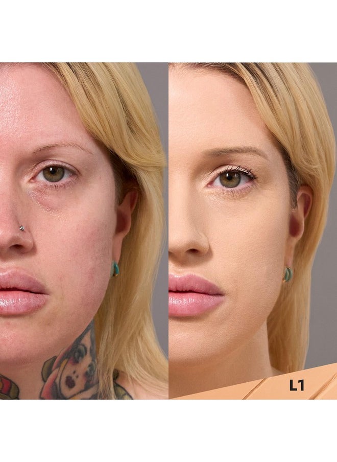 COVER FX Total Cover Cream Foundation - Shade L1 - Buildable Coverage - Natural Finish - Oil-Free - Sweat-Proof