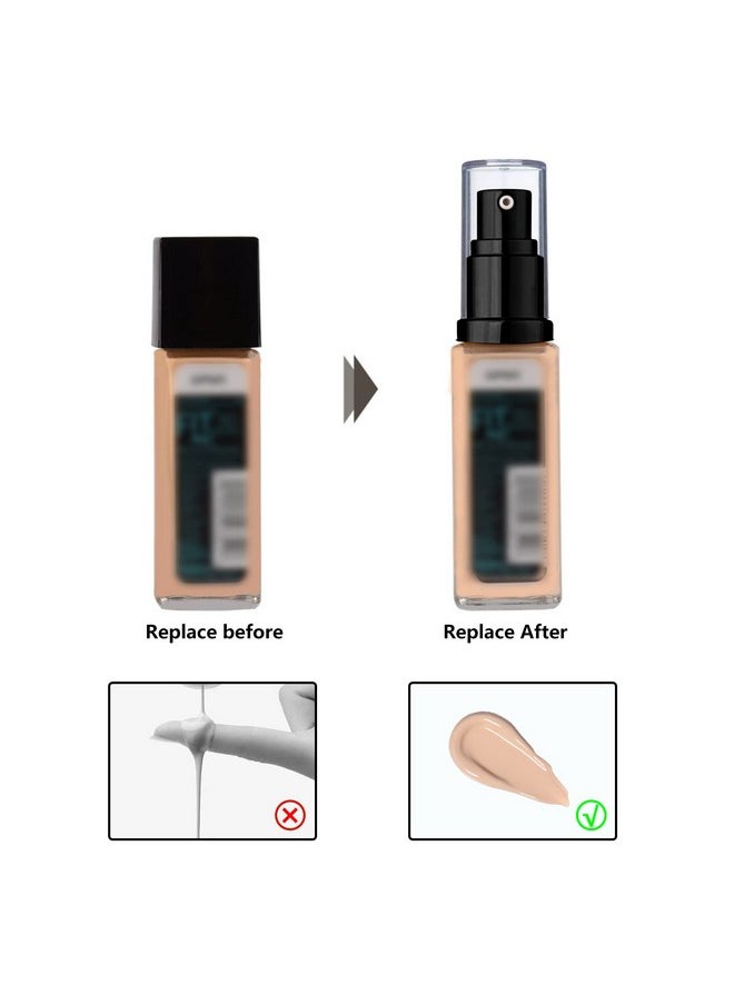 Chris.W 2Pack Foundation Pump Compatible with Maybelline Fit Me Liquid Foundation Makeup (Black+Black)