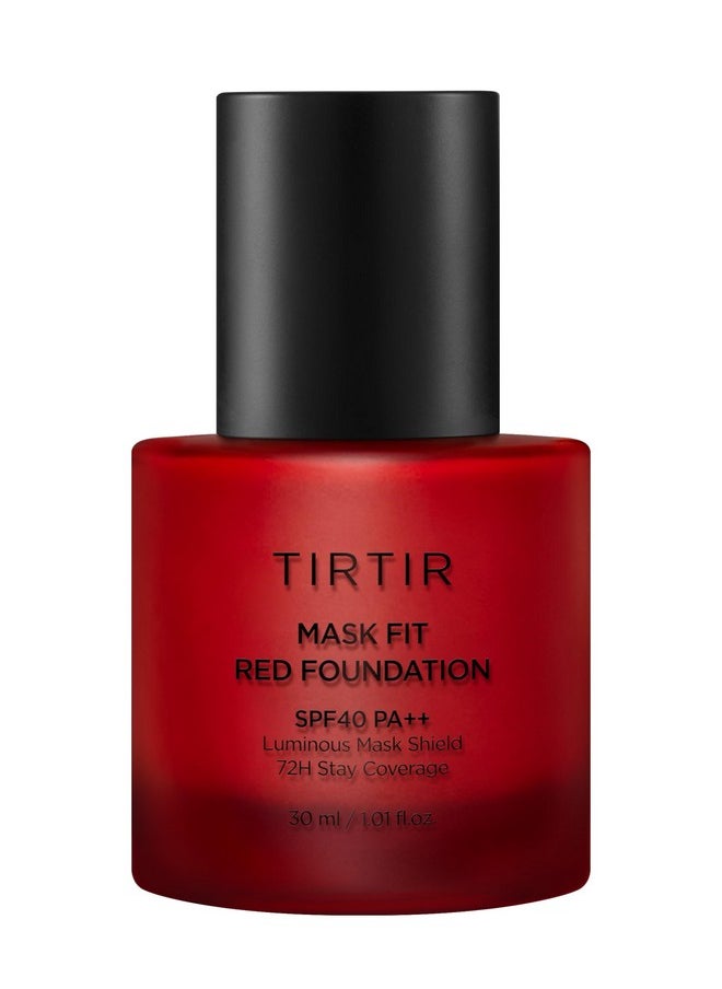 TIRTIR Mask Fit Red Foundation | High Coverage, Long-Lasting, Lightweight, Buildable Coverage, Radiant Semi-Matte Finish, All Skin Types, Korean Foundation, 17 Porcelain