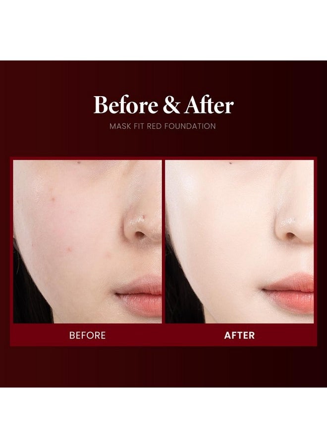 TIRTIR Mask Fit Red Foundation | High Coverage, Long-Lasting, Lightweight, Buildable Coverage, Radiant Semi-Matte Finish, All Skin Types, Korean Foundation, 17 Porcelain