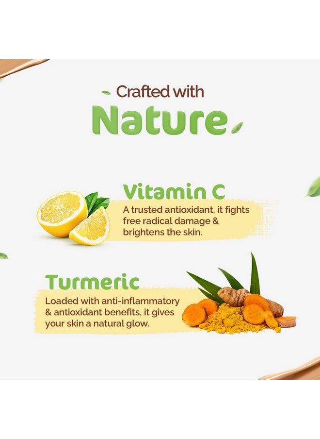 Mamaearth Glow Serum Matte Light Coverage Foundation Creamy With Vitamin C & Turmeric For 12-Hour Long Stay for All Skin types- 09 Warm Glow - 30 Ml