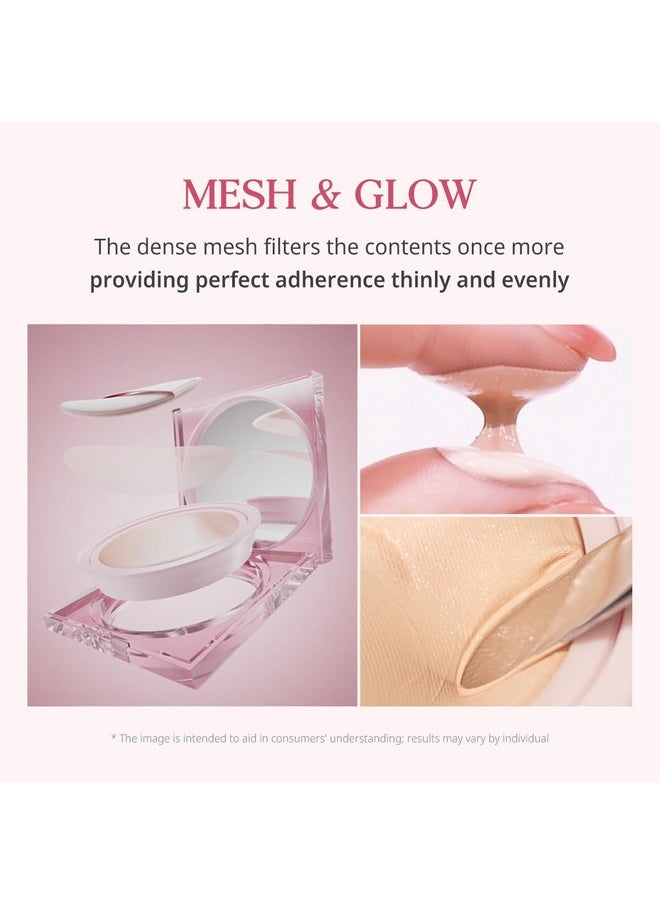 CLIO Kill Cover Mesh Glow Cushion Foundation ([Refill Included] 15g*2, 21N LINEN), Glass Skin, Long-Lasting, Lightweight, Buildable Coverage, Glowy Skin Makeup