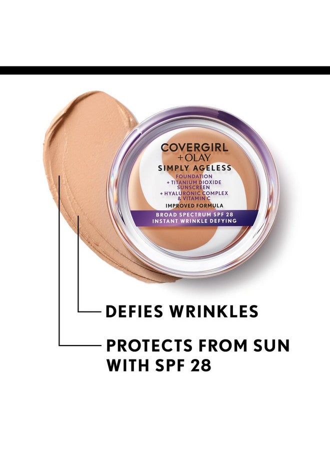 Covergirl Simply Ageless Instant Wrinkle Defying Foundation, 245 Warm Beige, 0.4 Oz (Packaging May Vary)