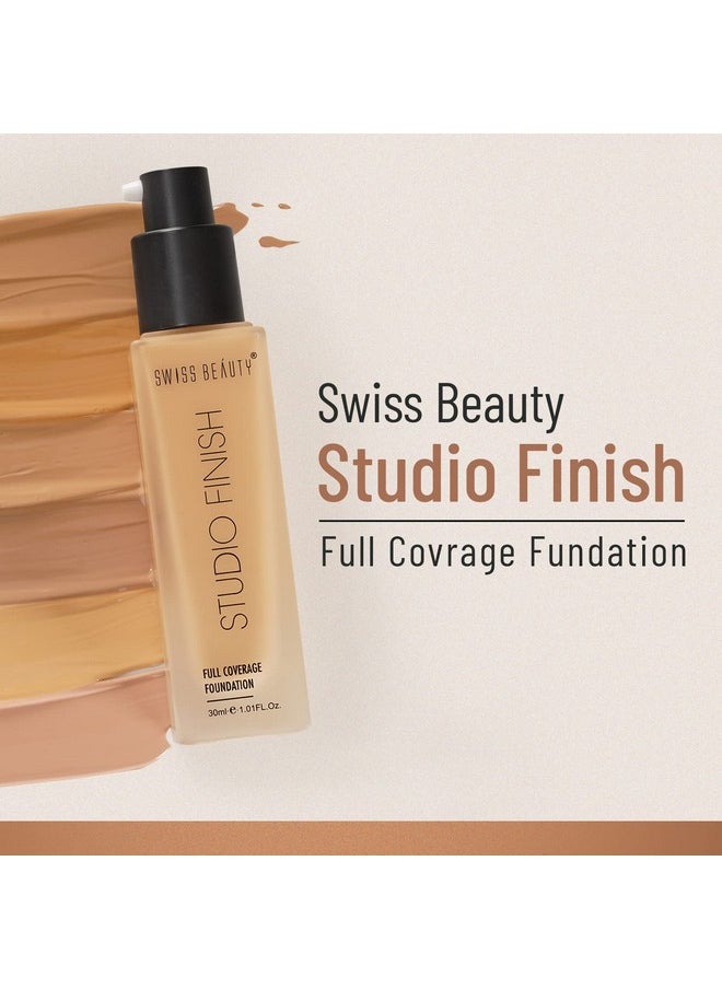 Swiss Beauty Full coverage Foundation Studio Finish, Face Makeup, Shade- Natural Beige, 30ml