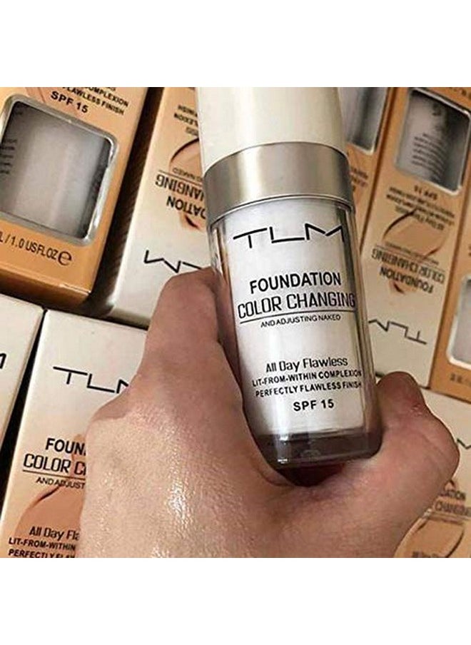 TLM Colour Changing Foundation - Flawless Coverage, Lightweight Formula, Adapts to Skin Tone, Hides Wrinkles & Lines, Hydrating & Long-Lasting, BB Cream Makeup Base Concealer Cover