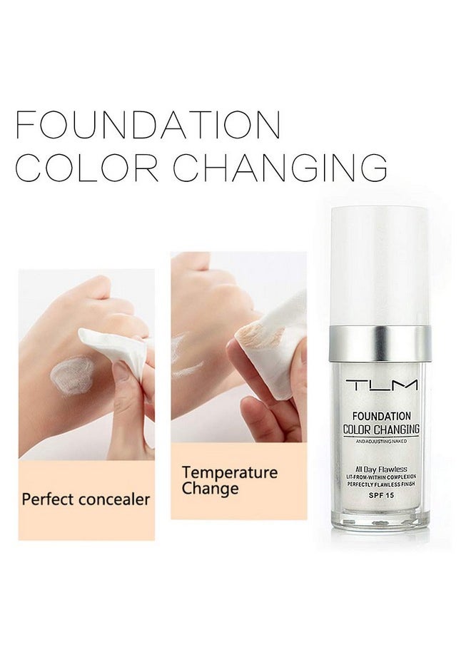 TLM Colour Changing Foundation - Flawless Coverage, Lightweight Formula, Adapts to Skin Tone, Hides Wrinkles & Lines, Hydrating & Long-Lasting, BB Cream Makeup Base Concealer Cover