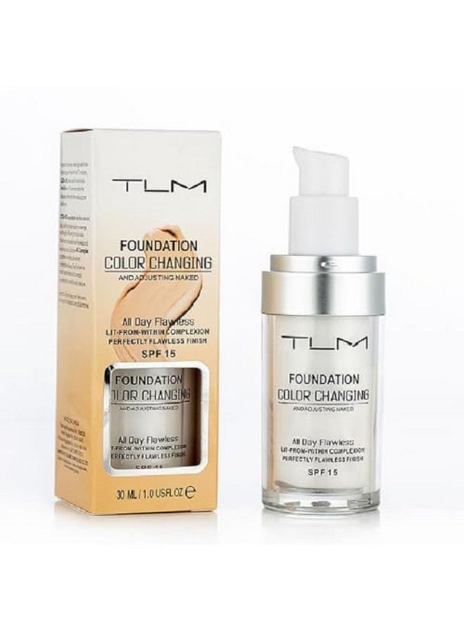 TLM Colour Changing Foundation - Flawless Coverage, Lightweight Formula, Adapts to Skin Tone, Hides Wrinkles & Lines, Hydrating & Long-Lasting, BB Cream Makeup Base Concealer Cover